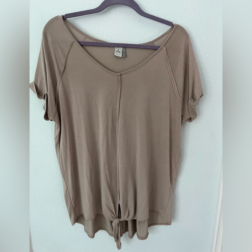 Paper Crane tan short sleeve shirt